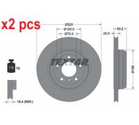 X2 PCS L&R SIDES BRAKE DISC 92122703