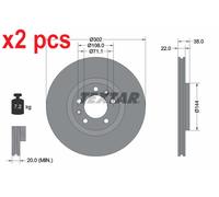 X2 PCS L&R SIDES BRAKE DISC 92197103