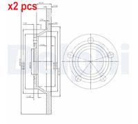 X2 PCS L&R SIDES BRAKE DISC BG2987