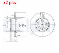 X2 PCS L&R SIDES BRAKE DISC BG3043