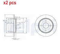 X2 PCS L&R SIDES BRAKE DISC BG3054C