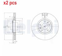 X2 PCS L&R SIDES BRAKE DISC BG4150