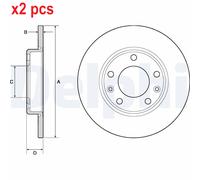 X2 PCS L&R SIDES BRAKE DISC BG4670C