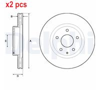 X2 PCS L&R SIDES BRAKE DISC BG4713C