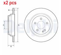 X2 PCS L&R SIDES BRAKE DISC BG4811C
