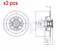 X2 PCS L&R SIDES BRAKE DISC BG9028RS