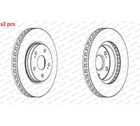 X2 PCS L&R SIDES BRAKE DISC DDF1814C
