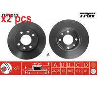 X2 PCS L&R SIDES BRAKE DISC DF1013