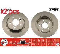 X2 PCS L&R SIDES BRAKE DISC DF1595