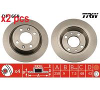 X2 PCS L&R SIDES BRAKE DISC DF1669