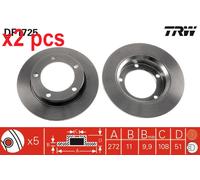 X2 PCS L&R SIDES BRAKE DISC DF1725