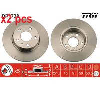 X2 PCS L&R SIDES BRAKE DISC DF1739