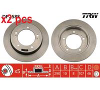 X2 PCS L&R SIDES BRAKE DISC DF2588