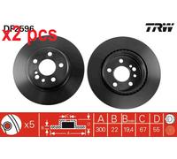 X2 PCS L&R SIDES BRAKE DISC DF2596
