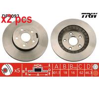 X2 PCS L&R SIDES BRAKE DISC DF4093