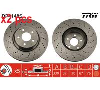 X2 PCS L&R SIDES BRAKE DISC DF4148S