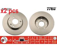 X2 PCS L&R SIDES BRAKE DISC DF4221