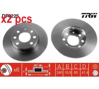 X2 PCS L&R SIDES BRAKE DISC DF4225