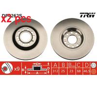 X2 PCS L&R SIDES BRAKE DISC DF4262S
