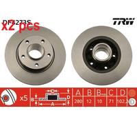 X2 PCS L&R SIDES BRAKE DISC DF4273S
