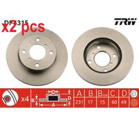 X2 PCS L&R SIDES BRAKE DISC DF4315