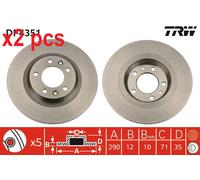 X2 PCS L&R SIDES BRAKE DISC DF4351