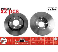 X2 PCS L&R SIDES BRAKE DISC DF4352