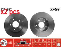 X2 PCS L&R SIDES BRAKE DISC DF4357