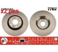 X2 PCS L&R SIDES BRAKE DISC DF4358S