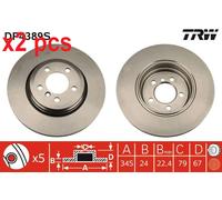 X2 PCS L&R SIDES BRAKE DISC DF4389S