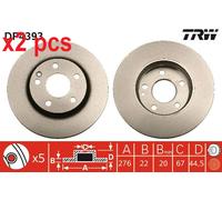 X2 PCS L&R SIDES BRAKE DISC DF4393