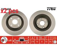 X2 PCS L&R SIDES BRAKE DISC DF4406