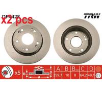 X2 PCS L&R SIDES BRAKE DISC DF4428