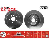 X2 PCS L&R SIDES BRAKE DISC DF4441