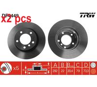 X2 PCS L&R SIDES BRAKE DISC DF4449