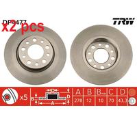 X2 PCS L&R SIDES BRAKE DISC DF4477