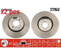 X2 PCS L&R SIDES BRAKE DISC DF4486