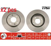 X2 PCS L&R SIDES BRAKE DISC DF4710