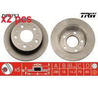 X2 PCS L&R SIDES BRAKE DISC DF4752