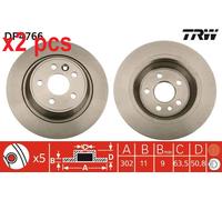 X2 PCS L&R SIDES BRAKE DISC DF4766