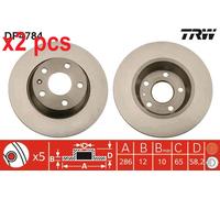 X2 PCS L&R SIDES BRAKE DISC DF4784