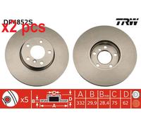 X2 PCS L&R SIDES BRAKE DISC DF4852S