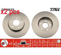 X2 PCS L&R SIDES BRAKE DISC DF4863S