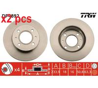 X2 PCS L&R SIDES BRAKE DISC DF4892