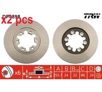X2 PCS L&R SIDES BRAKE DISC DF4898