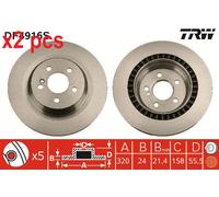 X2 PCS L&R SIDES BRAKE DISC DF4916S