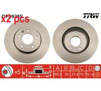 X2 PCS L&R SIDES BRAKE DISC DF4928S