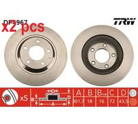 X2 PCS L&R SIDES BRAKE DISC DF4967