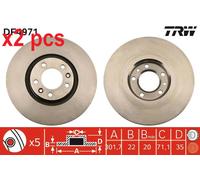 X2 PCS L&R SIDES BRAKE DISC DF4971