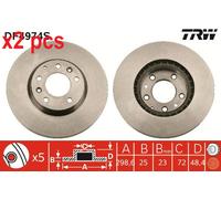 X2 PCS L&R SIDES BRAKE DISC DF4974S